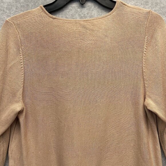 Eileen Fisher Lightweight Sweater Womens Petite Medium Peach Tencel Silk Blend - Picture 7 of 12